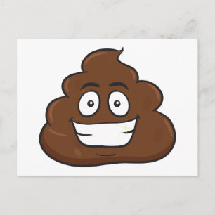 funny poop emoji postcard