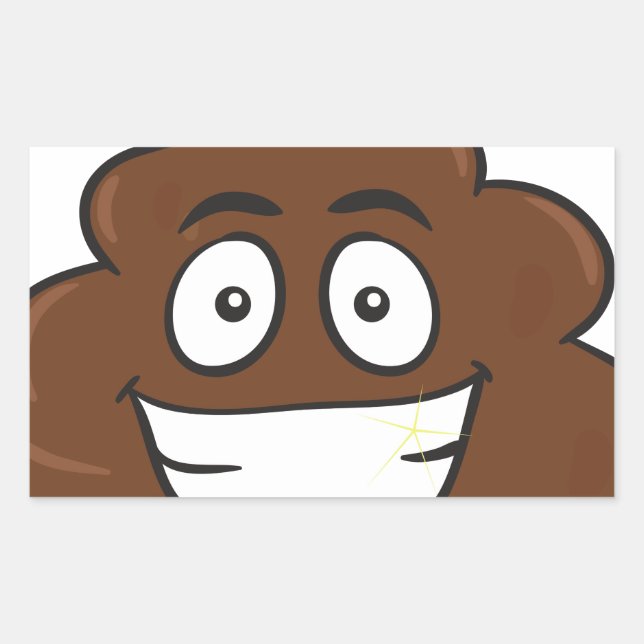 funny poop emoji rectangular sticker (Front)