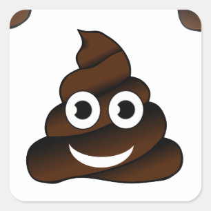 funny poop emoji square sticker
