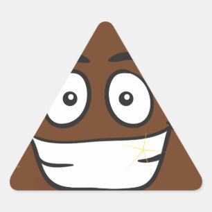 funny poop emoji triangle sticker