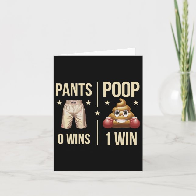 Funny Poop Toilet Humour Poop Boxing Meme Pants 0  Card (Front)