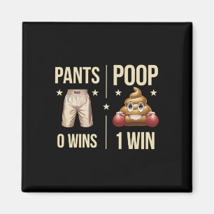 Funny Poop Toilet Humour Poop Boxing Meme Pants 0 Magnet