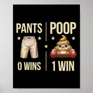 Funny Poop Toilet Humour Poop Boxing Meme Pants 0  Poster