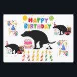 Funny Pooping Dog Birthday Wrapping Paper Sheet<br><div class="desc">Add some serious laughs to the birthday party with this hilarious wrapping paper featuring a cartoon dog doing its business under a cheerful "Happy Birthday" banner! Surrounded by balloons,  cake,  candles,  and confetti,  this funny design is perfect for anyone with a great sense of humour.</div>