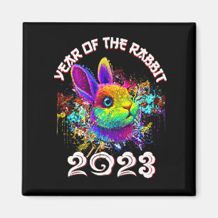 Funny Pop Art Year Of The Rabbit Happy New Year 20 Magnet