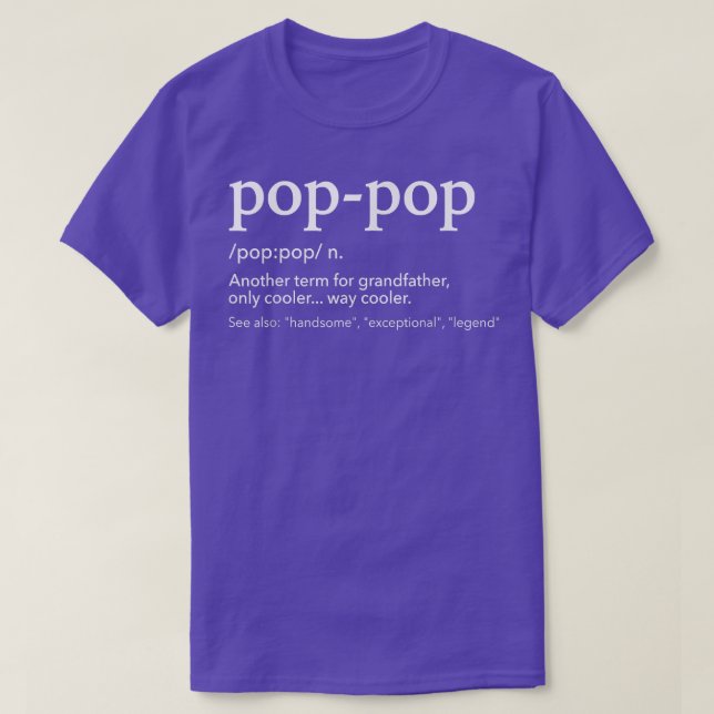 Funny Pop Pop For Cool Grandpa For Fathers Day Gif T-Shirt (Design Front)