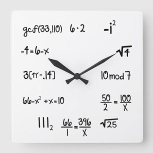 Funny Pop Quiz Math Genius Square Wall Clock