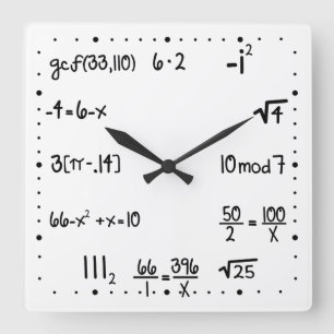 Funny Pop Quiz Math Genius Square Wall Clock