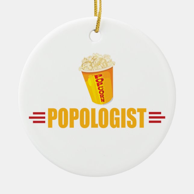 Funny Popcorn Ceramic Tree Decoration (Front)