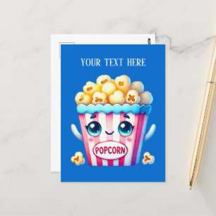 Funny Popcorn Lovers add text Postcard