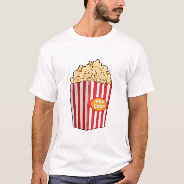 Funny Popcorn, Popcorn Gifts, Movie Lover  T-Shirt (Front)