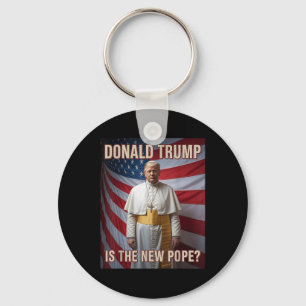 Funny Pope & President Donald Trump, Catholic Key Ring