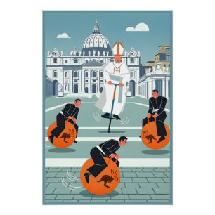Funny Pope and priests Poster