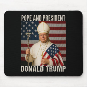 Funny Pope Trump And President Donald Trump  Mouse Pad