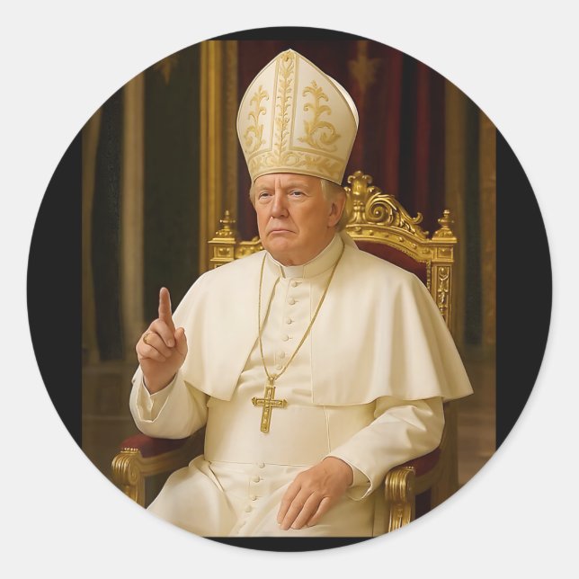Funny Pope Trump Tee  Classic Round Sticker (Front)