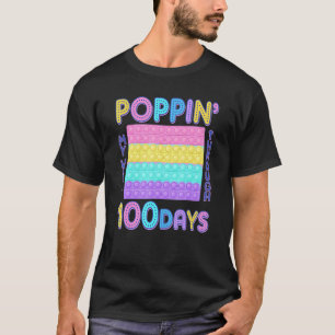 Funny Poppin My Way Through 100 Days Of School T-Shirt