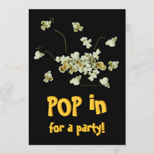 Funny Popping Popcorn Party Invitation Template