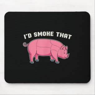 Funny Pork Id Smoke That Bbq Chef Grilling Meat Ba Mouse Pad