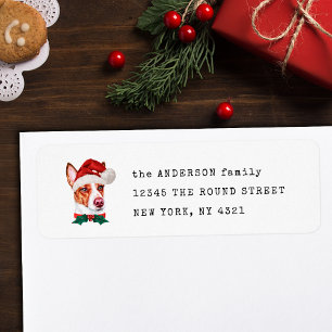 Funny Portuguese Podengo Xmas Dog Return Address
