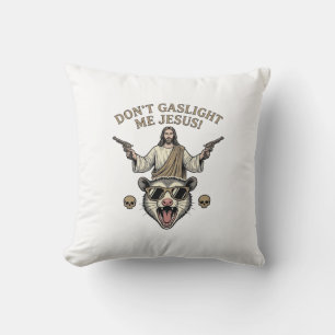 Funny Possum Jesus Vintage Engraving Shirt Design_ Cushion