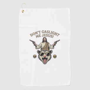 Funny Possum Jesus Vintage Engraving Shirt Design_ Golf Towel