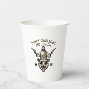 Funny Possum Jesus Vintage Engraving Shirt Design_ Paper Cups