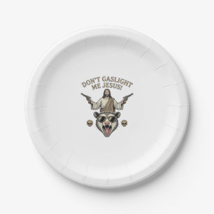 Funny Possum Jesus Vintage Engraving Shirt Design_ Paper Plate