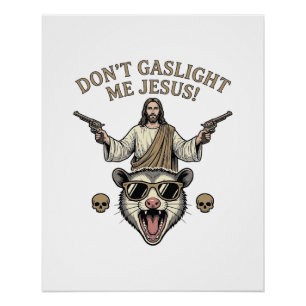 Funny Possum Jesus Vintage Engraving Shirt Design_ Poster