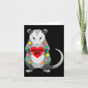 Funny possum valentine saying not floral art cute card
