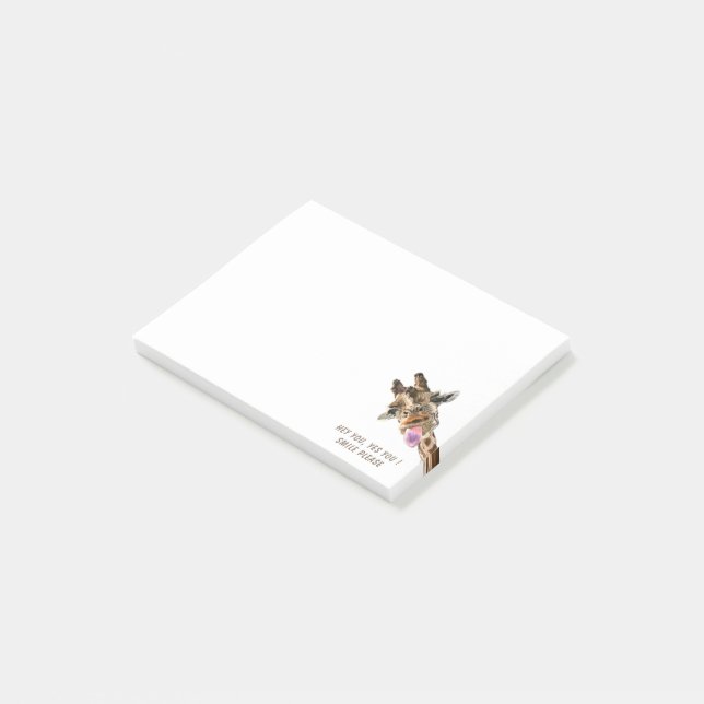 Funny Post-it® Notes Playful Giraffe - Custom Text (Angled)