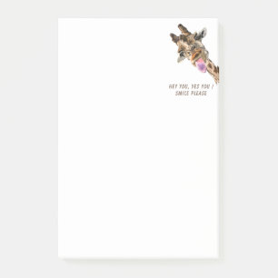 Funny Post-it® Notes Playful Giraffe - Custom Text
