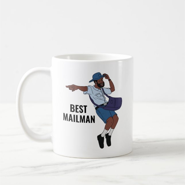 Funny Postal Worker Dancing Mailman Appreciation Coffee Mug (Left)