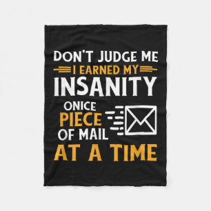 Funny Postal Worker Mail Carrier Courier Quote  Fleece Blanket