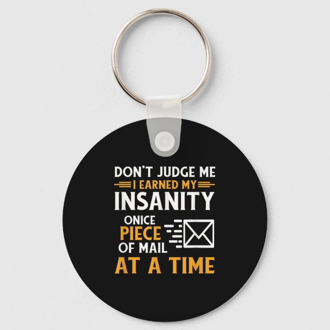 Funny Postal Worker Mail Carrier Courier Quote  Key Ring (Front)