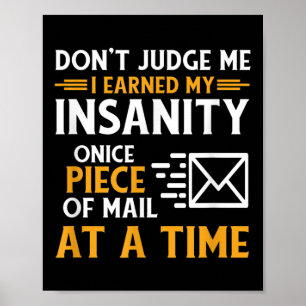 Funny Postal Worker Mail Carrier Courier Quote  Poster