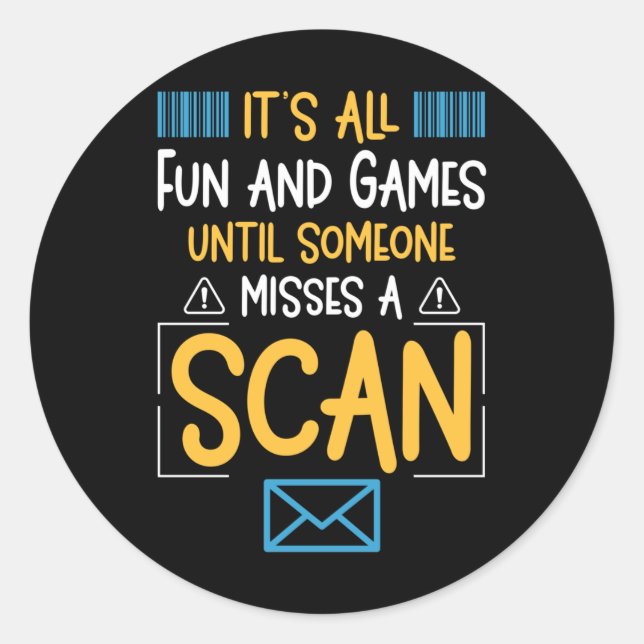 Funny Postal Worker Mailman Classic Round Sticker (Front)