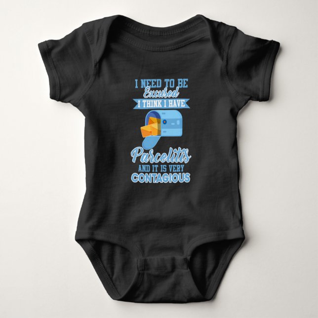 Funny Postal Worker Mailman Mail Carrier Parcel Baby Bodysuit (Front)