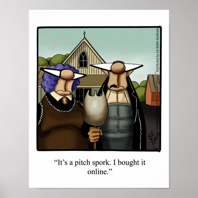 Funny Poster Art "Pitch Spork" Spectickles Cartoon (Front)