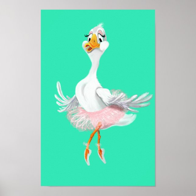 Funny Poster with Ballerina Duck - Painting (Front)