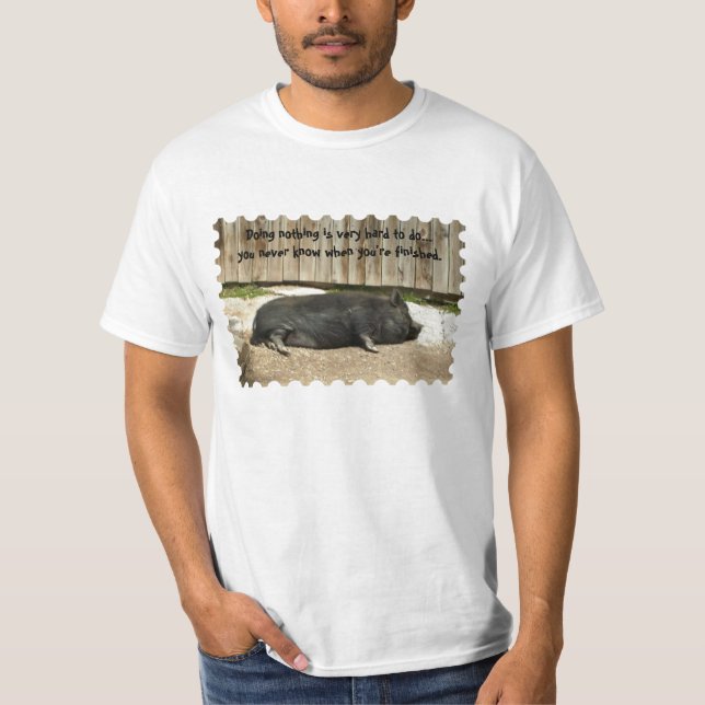Funny Pot Bellied Pig Mens T-Shirt (Front)