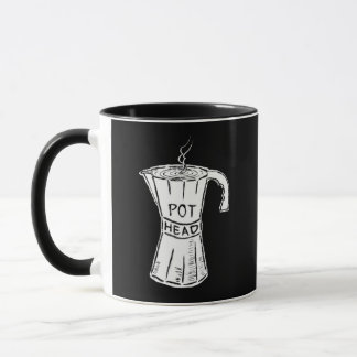 Funny Pot Head Coffee Mug Black