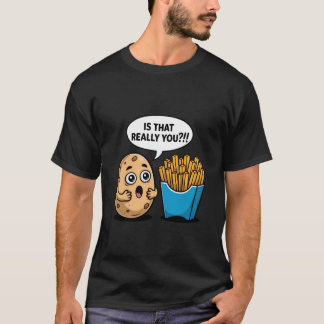 Funny Potato and Fries Humour T-Shirt