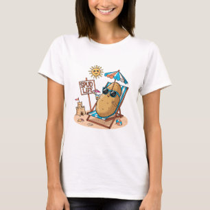 Funny Potato Beach Life Design - Spud Life Humour T-Shirt