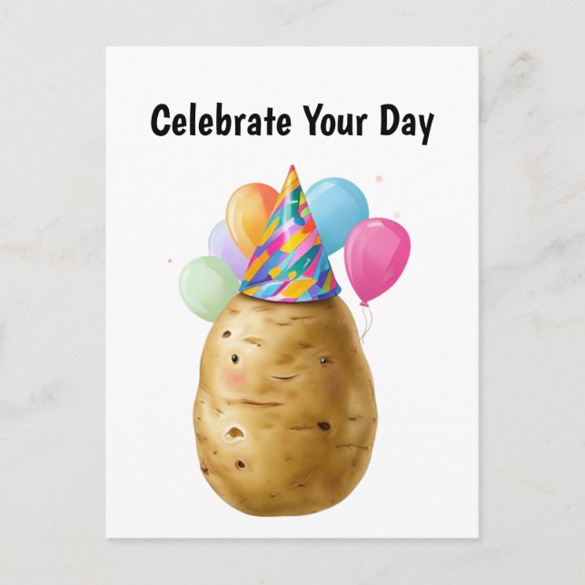 Funny Potato Birthday Gift potato Postcard (Front)