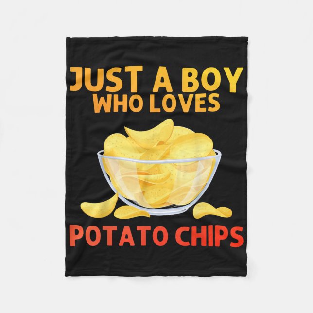 Funny Potato Chips Art For Men Boys Kids Bag Of Ch Fleece Blanket (Front)