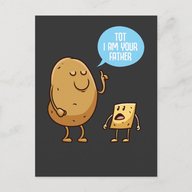 Funny Potato Dad I am your Father Pun Postcard (Front)