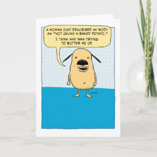Funny Potato Dog birthday card