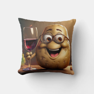 Funny Potato Drinking Wine Pillow! Cushion