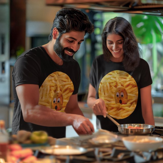 Funny Potato Face Mourning the French Fries Unisex T-Shirt (Funny Potato Face Mourning the French Fries Unisex T-Shirt)