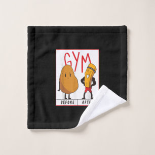 Funny Potato Gym Before After Workout Gift Fitness Wash Cloth